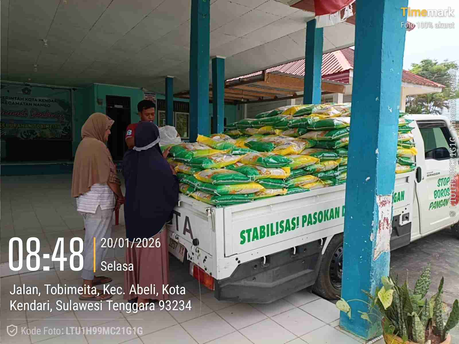 Penyelenggaraan Kegiatan Gerakan Pangan Murah, di  Halaman Kantor Kelurahan  Tobimeita, Kecamatan Nambo, Kota Kendari _ Selasa, 20  Januari 2026